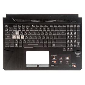 Верхняя часть корпуса (Palmrest) Asus TUF Gaming FX505 с клавиатурой, RGB подсветка, черная, RU