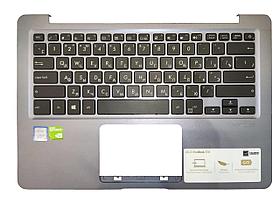 Верхняя часть корпуса (Palmrest) Asus VivoBook 14 X411UN с клавиатурой, с подсветкой, серый