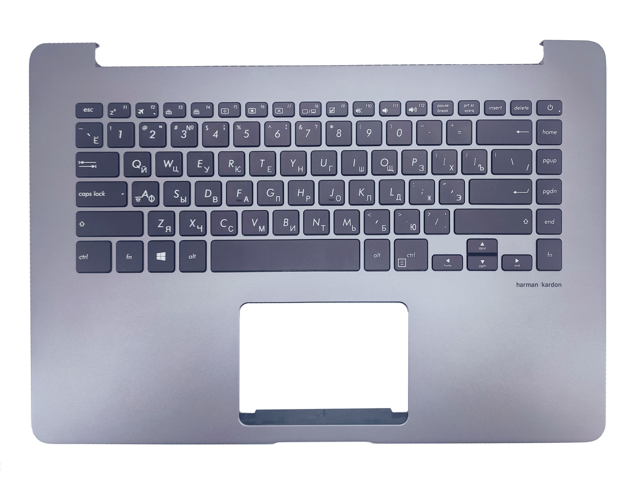 Верхняя часть корпуса (Palmrest) Asus ZenBook UX530 с клавиатурой, с подсветкой, серебристый, RU