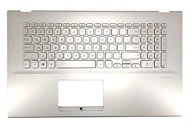 Верхняя часть корпуса (Palmrest) Asus VivoBook X712 с клавиатурой, с подсветкой, серебристый, RU