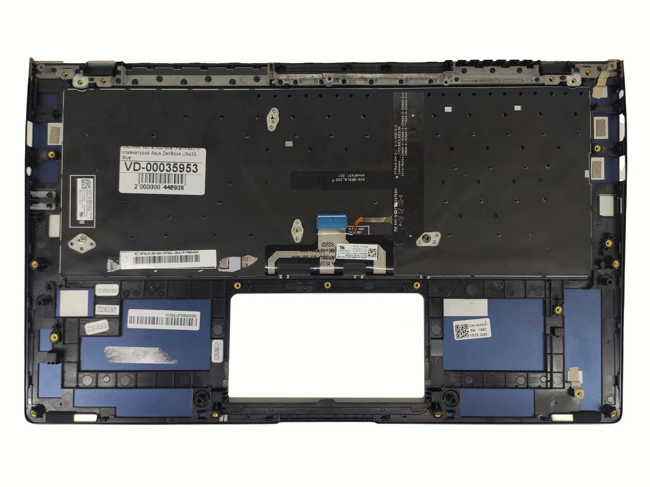 Верхняя часть корпуса (Palmrest) Asus ZenBook UX433 с клавиатурой, с подсветкой, синий - фото 2 - id-p187529318