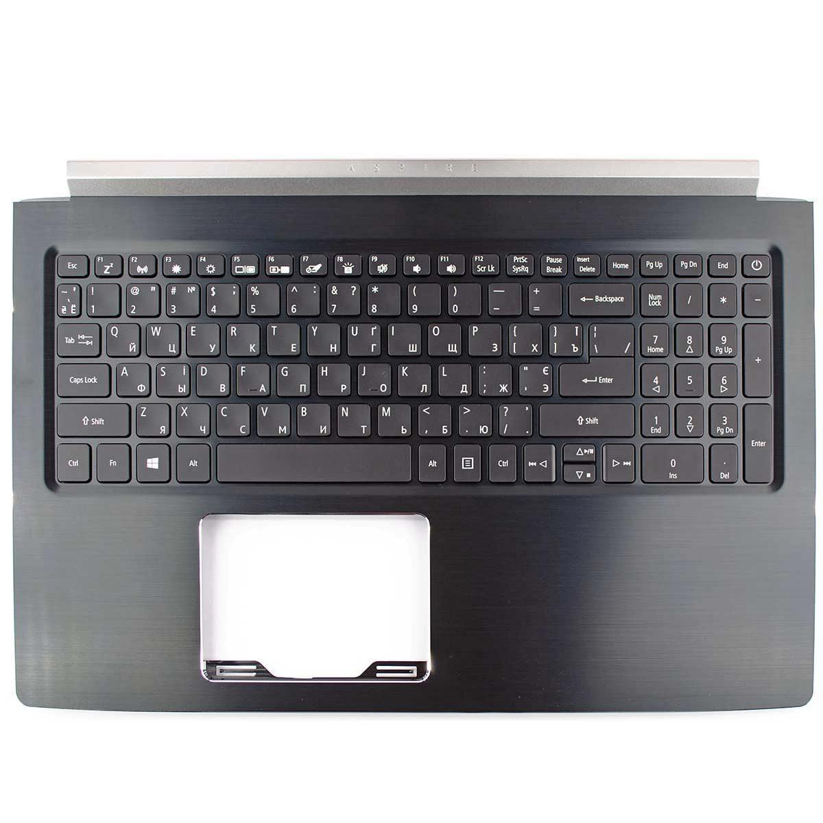 Верхняя часть корпуса (Palmrest) Acer Aspire A715-72G с клавиатурой, с подсветкой, черный, RU