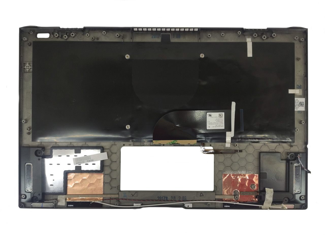 Верхняя часть корпуса (Palmrest) Asus Pro B9440U с клавиатурой и динамиками, с подсветкой, серый, RU - фото 2 - id-p187529388