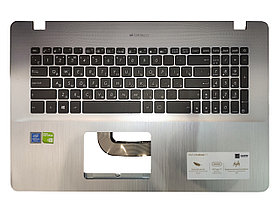 Верхняя часть корпуса (Palmrest) Asus VivoBook X705 с клавиатурой, серо-фиолетовый, RU (Дефект) УЦЕНКА