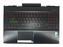 Верхняя часть корпуса (Palmrest) HP Omen 15-DC с клавиатурой, с подсветкой, с тачпадом, черный, RU