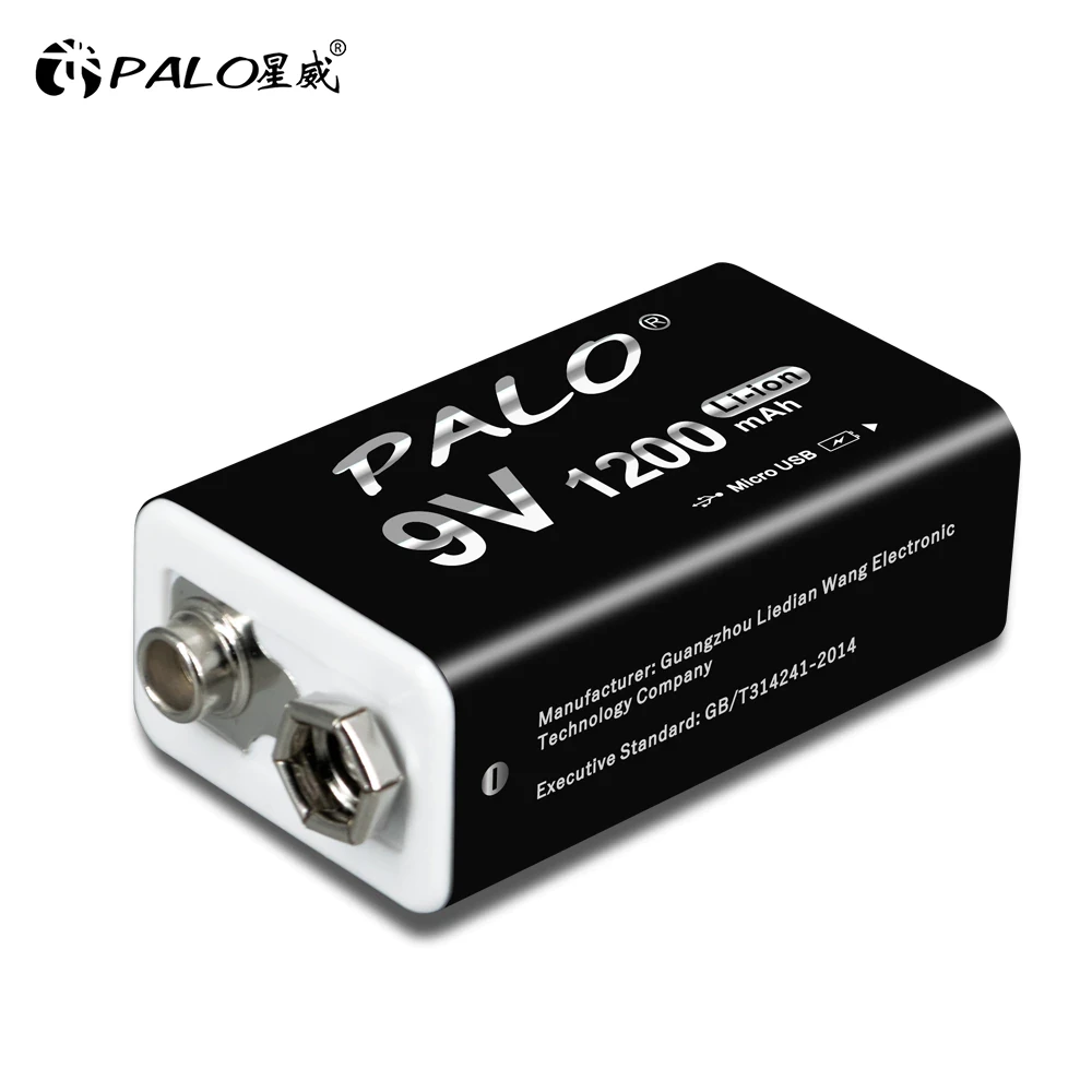 Аккумуляторная батарея Крона PALO 1200mAh 9V с micro USB портом 1шт - фото 2 - id-p187542286