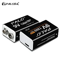 Аккумуляторная батарея Крона PALO 1200mAh 9V с micro USB портом 1шт