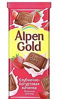Шоколад Alpen Gold молочный с клубнично-йогуртовой начинкой 85г
