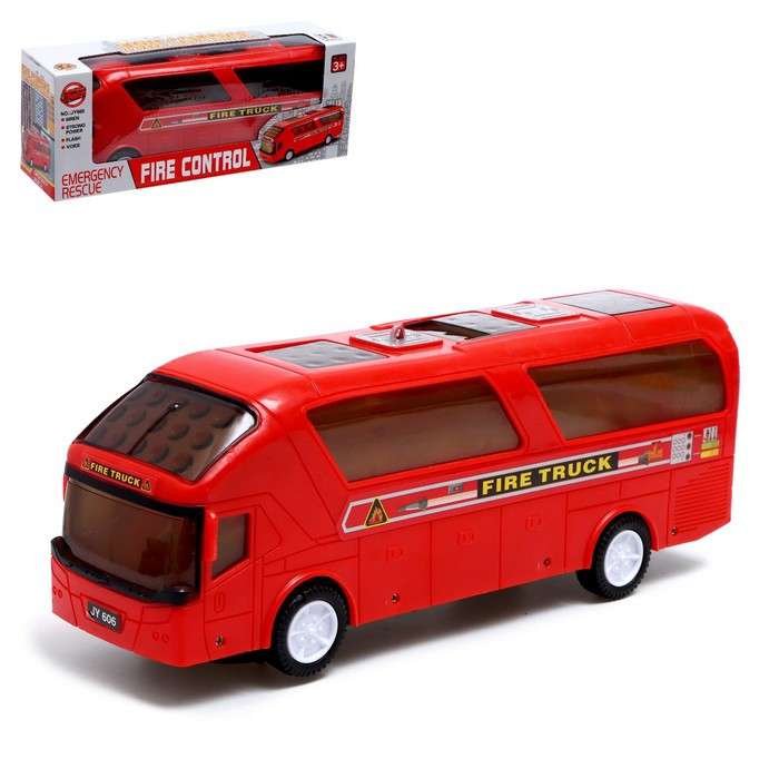 Автобус «Город», свет и звук, работает от батареек, цвет красный - фото 1 - id-p187575030