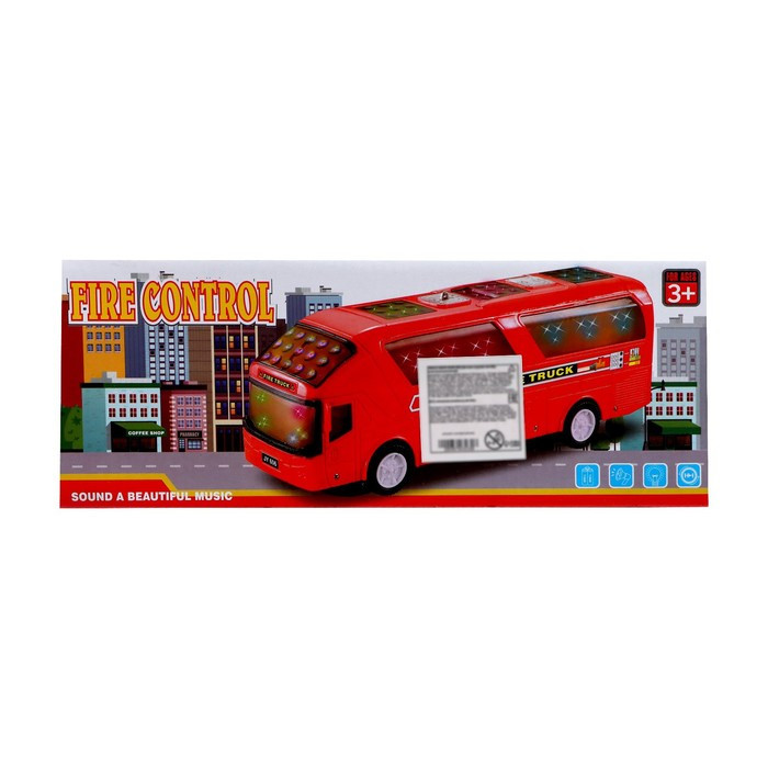 Автобус «Город», свет и звук, работает от батареек, цвет красный - фото 5 - id-p187575030