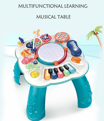 Детский музыкальный развивающий столик пианино красный и синий - фото 6 - id-p187591838