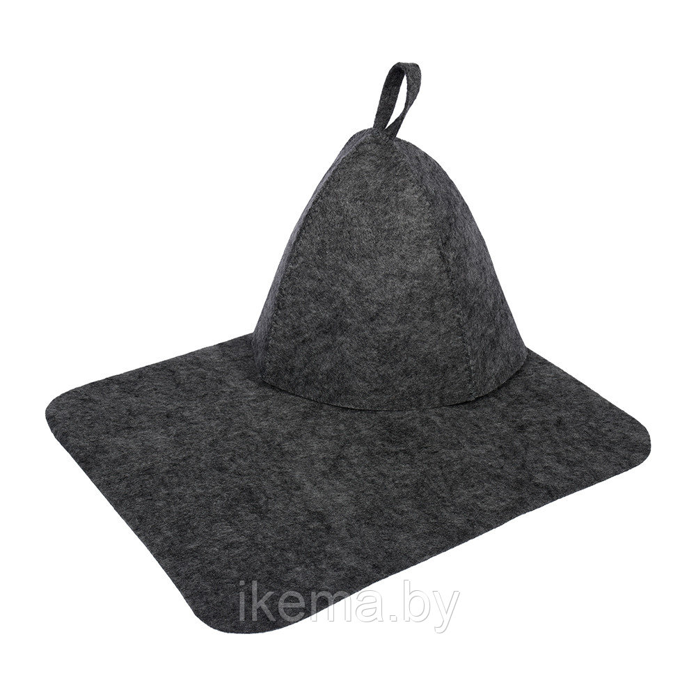 Набор для сауны из двух предметов (шапка, коврик) серый "Hot Pot" - фото 1 - id-p187617830