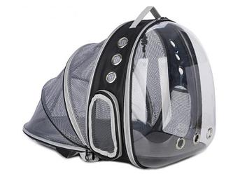 Сумка рюкзак переноска для собак кошки домашних животных черный c иллюминатором прозрачным окном NS83