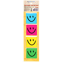 Закладки магнитные "Darvish" (4шт) с европодвесом "улыбка"