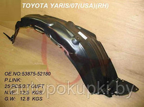 ПОДКРЫЛОК ПЕРЕДНИЙ (ПРАВЫЙ) Toyota Yaris II (Sedan) 2005-2012,  USA type, PTY11225AR