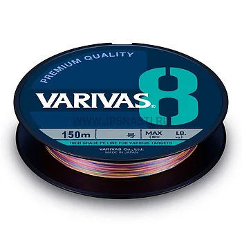 Плетеный шнур Varivas 8 Stripe Marking Edition, #0.8, 150 м, Многоцветный