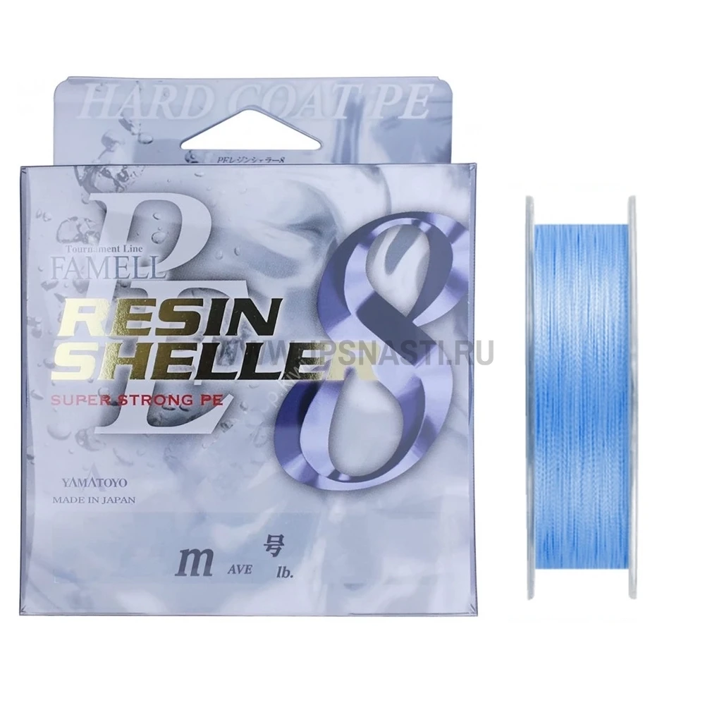Плетеный шнур Yamatoyo Resin Sheller 8, #0.6, 150 м, голубой - фото 1 - id-p187642627
