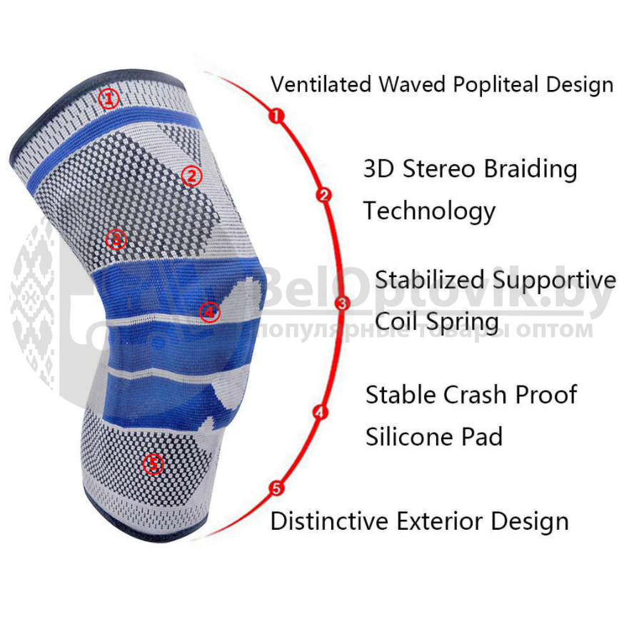 Активный бандаж для разгрузки и мышечной стабилизации коленного сустава Nesin Knee Support/Ортез-наколенник - фото 5 - id-p187644872