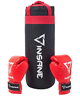 Набор для бокса (груша + перчатки) INSANE FIGHT, красный, 45х20 см, 2,3 кг, 6 oz