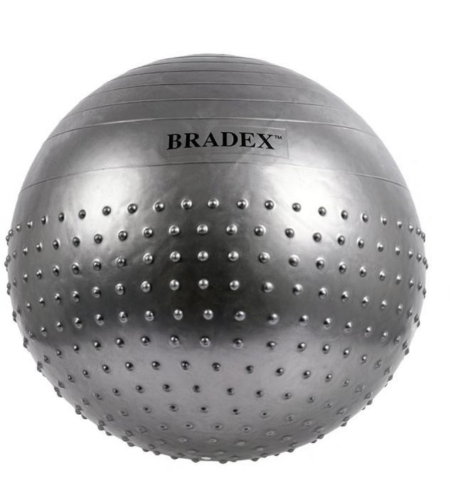 Мяч для фитнеса полумассажный Bradex SF 0357 "Фитбол-75" серый, 75 см