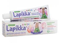 Детская зубная паста Lapikka Junior Клубничный мусс с кальцием и микроэлементами, 74 г