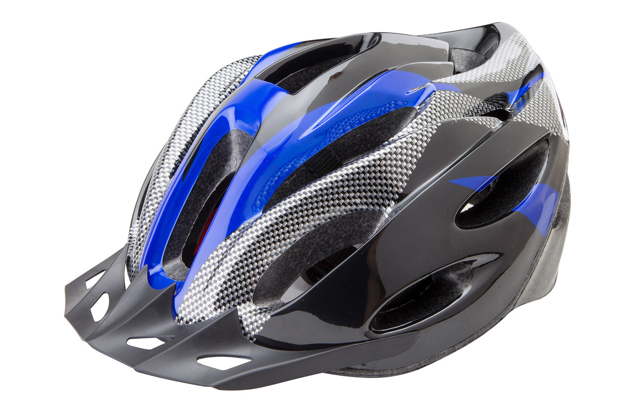 Велошлем Stels FSD-HL021 чёрно-синий, 58-60 см - фото 1 - id-p187657612