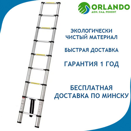 Лестница стремянка телескопическая 1-секц. алюминиевая 260см, 9 ступ. 6,4 кг STARTUL (ST9734-026) (ST9734-026), фото 2