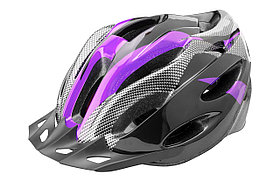 Велошлем Stels FSD-HL021 чёрно-пурпурный, 58-60 см