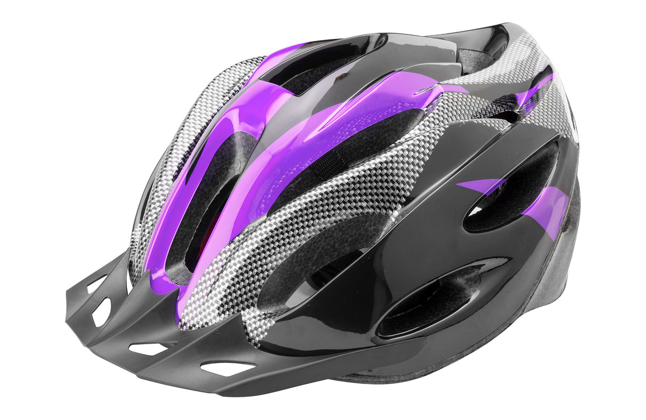 Велошлем Stels FSD-HL021 чёрно-пурпурный, 58-60 см - фото 1 - id-p187658522