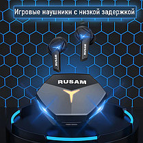 Беспроводные Bluetooth наушники с сенсорным управлением и шумоподавлением (черные), фото 2