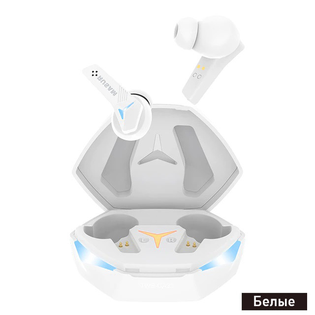 Беспроводные Bluetooth наушники с сенсорным управлением и шумоподавлением (белые)
