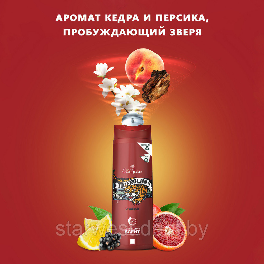 Old Spice XL TIGERCLAW 400 мл Гель для душа и Шампунь 2 в 1 мужской - фото 2 - id-p187661997