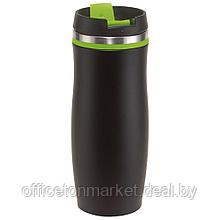 Кружка термическая "Dark Crema", металл, пластик, 400 мл, черный, зеленый