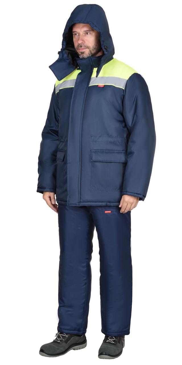 Куртка СИРИУС-БРИГАДИР темно-синяя с неоновым и СОП - фото 3 - id-p127417417