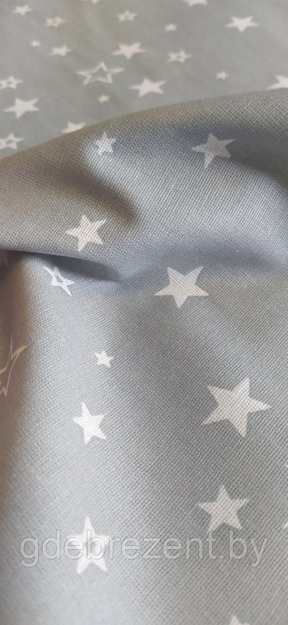 Ткань х/б для постельного белья набивная - "Мелкие звезды на сером Сириус" - фото 2 - id-p187674601