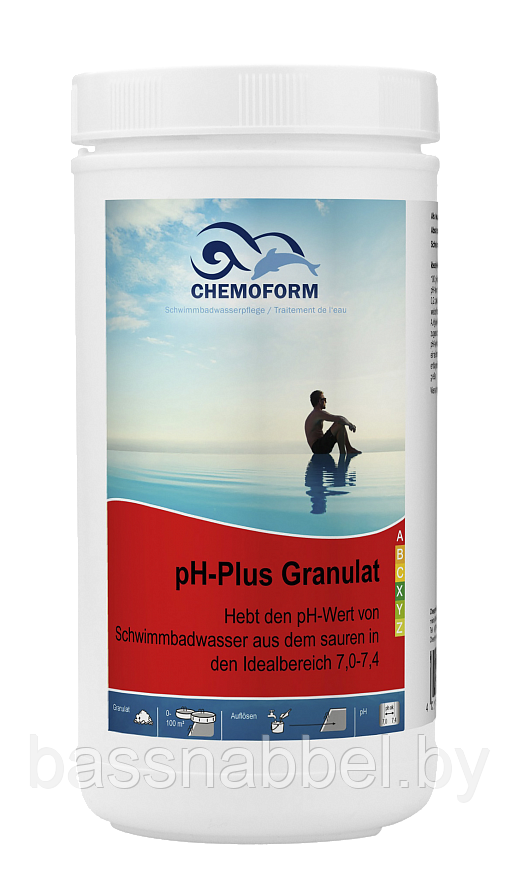 Химия для бассейна CHEMOFORM pH-Плюс 1кг, гранулы для повышения уровня pH в бассейне, Германия