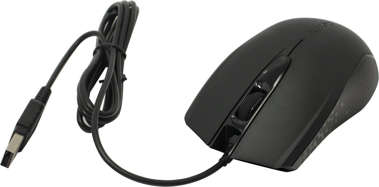 A4Tech Optical Mouse OP-760-Black (RTL) USB 3btn+Roll