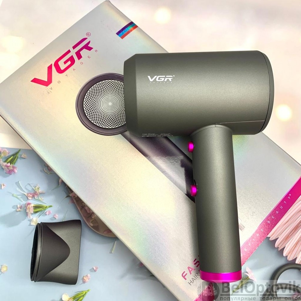 Профессиональный фен для сушки и укладки волос VGR V-400 VOYAGER 1600-2000W (2 темп. режима, 2 скорости) - фото 10 - id-p187725679