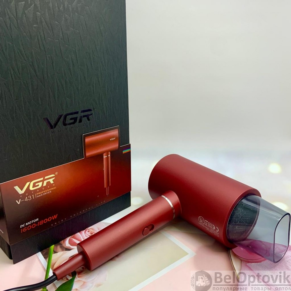 Профессиональный фен для сушки и укладки волос VGR V-431 VOYAGER 1600-1800W (2 темп. режима, 2 скорости) в - фото 2 - id-p187725680