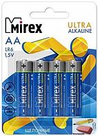 Батарейка Mirex Ultra Alkaline LR6 AA 1,5V, блистер 4 штуки, цена за 1 штуку