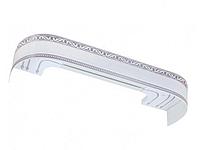 Карниз для штор пластиковый трехрядный Legrand Монарх 2.4 белый хром потолочный декоративный с поворотами