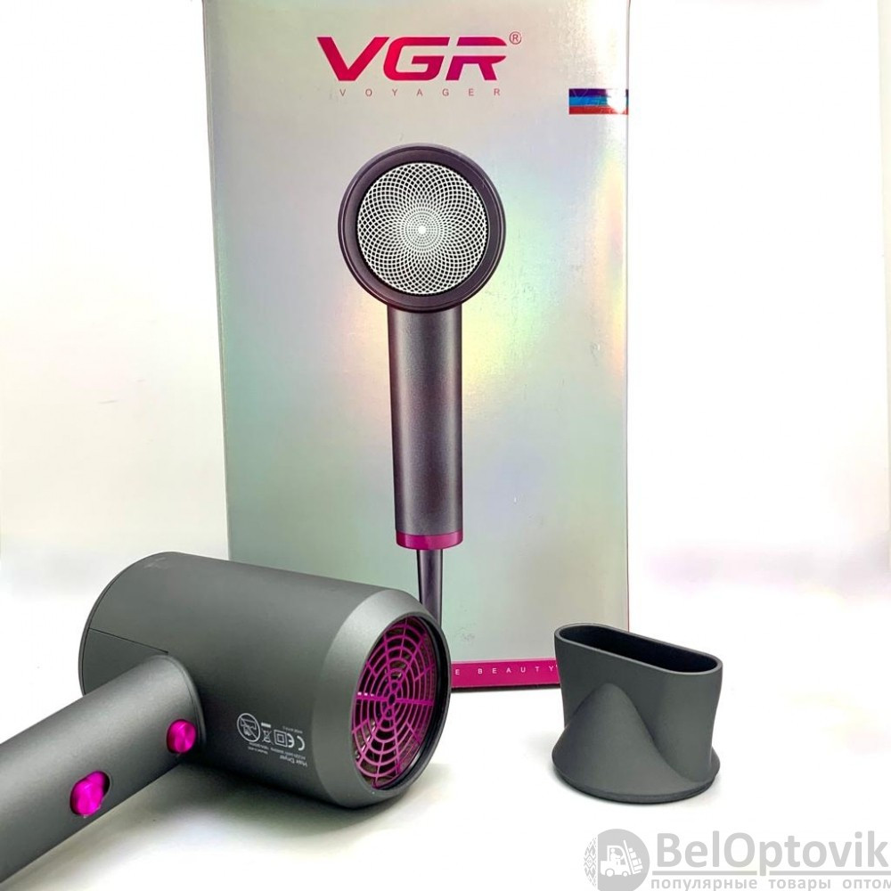 Профессиональный фен для сушки и укладки волос VGR V-400 VOYAGER 1600-2000W (2 темп. режима, 2 скорости) - фото 2 - id-p187736712