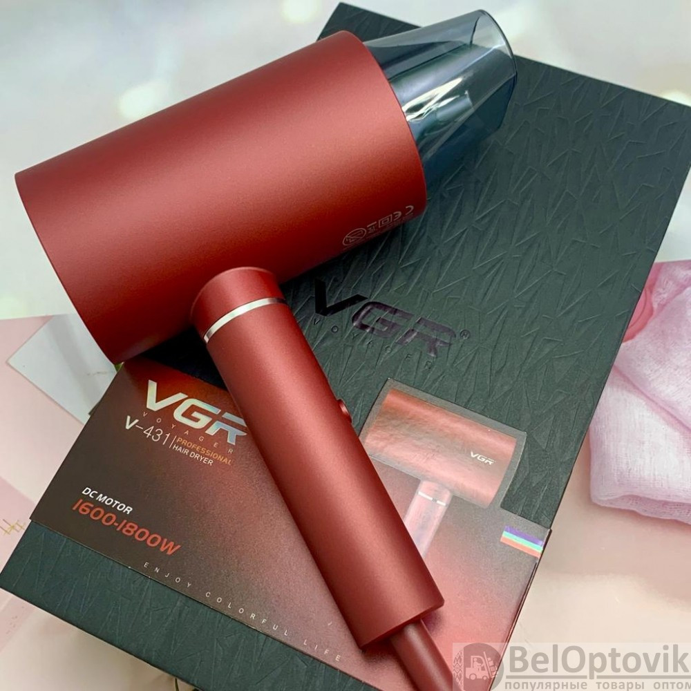 Профессиональный фен для сушки и укладки волос VGR V-431 VOYAGER 1600-1800W (2 темп. режима, 2 скорости) в - фото 3 - id-p187737929