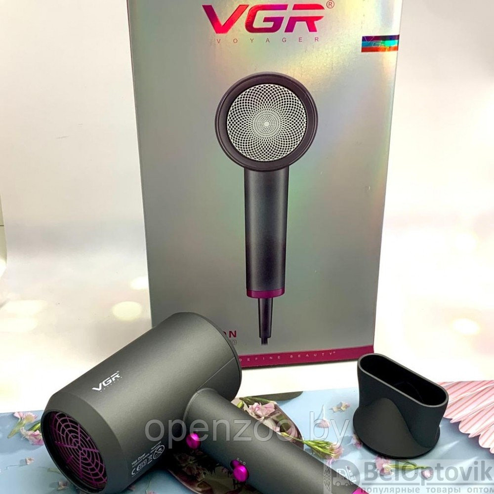 Профессиональный фен для сушки и укладки волос VGR V-400 VOYAGER 1600-2000W (2 темп. режима, 2 скорости) - фото 8 - id-p187739478