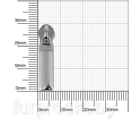 Бегунок №002 (№2) (ТР 3065) никель автополир на витую молнию Х