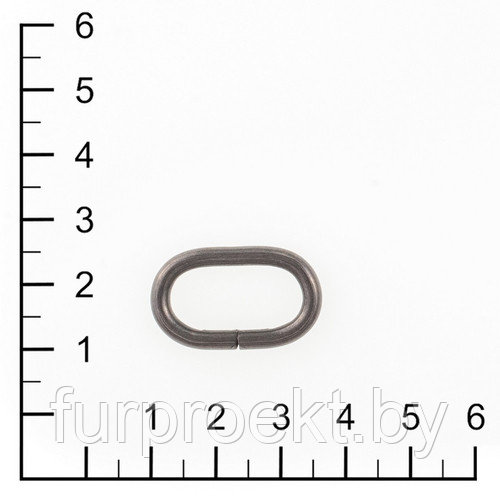 Кольцо овальное 20х10мм (3,1-3,15) блек никель роллинг