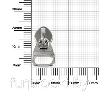 Бегунок 763 никель полир тип 5 на витую молнию (1224) X