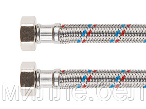 Подводка гибкая, SUS, гайка 3/4" - гайка 3/4" 40см AV Engineering (16 Bar, 100°С, теперь в пакете)