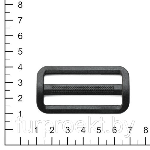 Пряжка 50мм R 0016 (MF2886) черн (H-PB002 (H), 2-щелев (VP), 2-щелев. (А))