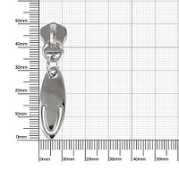 Бегунок С17 (№5) никель полир металл молния (№ 5 - 8189) с двумя кольцами Х